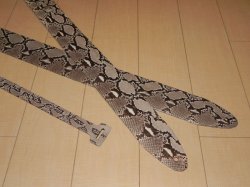 画像7: ランディ・ローズ 使用タイプ パイソン本革ストラップ リアルバージョン （Randy Rhoads Style Python GuitarStrap real version）