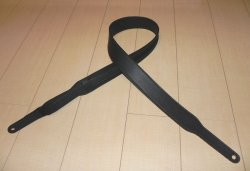 画像2: キース・リチャーズ 黒色無地タイプ ギターストラップ（Keith Richards Style black leather GuitarStrap）